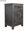 Distressed Grey Solid wood HandCarved Bedside Table for Bed - D'DASS Store