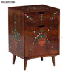 Multicolor Handpainted Solid wood HandCarved Bedside Table for Bed - D'DASS Store