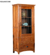 Honey Rustic Solid wood HandCarved Bookshelf with Storage