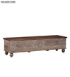 Distressed Solid wood HandCarved Decorative Wooden Trunk & Storage Box