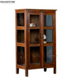 Dark Rustic Solid wood HandCarved Bookshelf with Storage