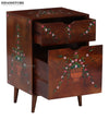 Multicolor Handpainted Solid wood HandCarved Bedside Table for Bed - D'DASS Store