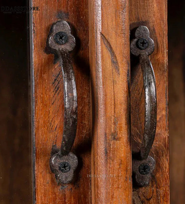 Natural Rustic Solid wood HandCarved Crockery unit for Kitchen - D'DASS Store