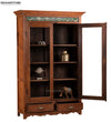 Natural Rustic Solid wood HandCarved Bookshelf with Storage