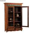 Natural Rustic Solid wood HandCarved Bookshelf with Storage - D'DASS Store