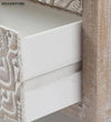 Distressed Solid wood HandCarved Bedside Table for Bed - D'DASS Store