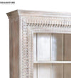 White Rustic Solid wood HandCarved Bookshelf with Storage - D'DASS Store