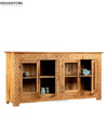 Natural Rustic Solid wood HandCarved Bookshelf with Storage - D'DASS Store
