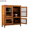 Honey Rustic Solid wood HandCarved Crockery unit for Kitchen - D'DASS Store