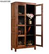 Natural Rustic Solid wood HandCarved Bookshelf with Storage