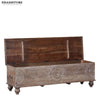 Distressed Solid wood HandCarved Decorative Wooden Trunk & Storage Box