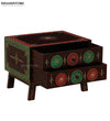 Multicolor Handpainted Solid wood HandCarved Bedside Table for Bed - D'DASS Store