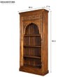 Walnut Rustic Solid wood HandCarved Bookshelf with Storage - D'DASS Store