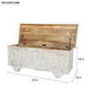 Distressed Solid wood HandCarved Decorative Wooden Trunk & Storage Box