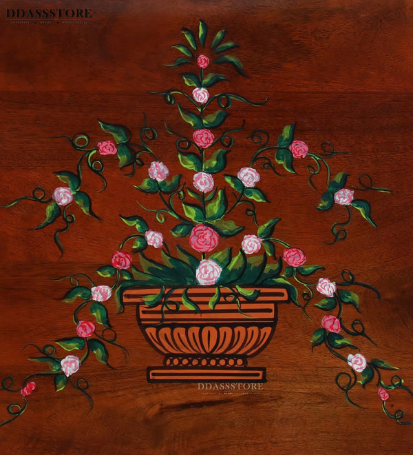 Multicolor Handpainted Solid wood HandCarved Bedside Table for Bed - D'DASS Store