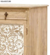 Rustic Natural Solid wood HandCarved Bedside Table for Bed - D'DASS Store