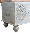 Rustic GreySolid wood HandCarved Decorative Wooden Trunk & Storage Box