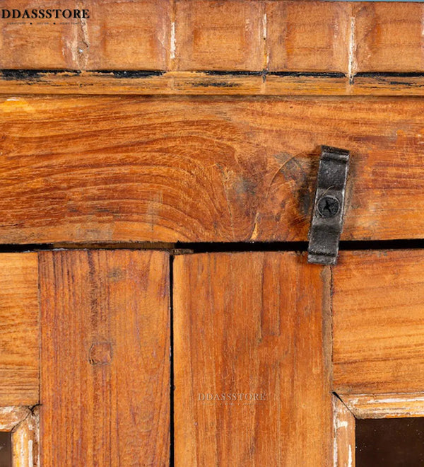 Honey Rustic Solid wood HandCarved Crockery unit for Kitchen - D'DASS Store