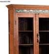 Natural Rustic Solid wood HandCarved Bookshelf with Storage