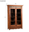 Natural Rustic Solid wood HandCarved Bookshelf with Storage