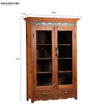 Natural Rustic Solid wood HandCarved Bookshelf with Storage - D'DASS Store