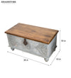 Rustic GreySolid wood HandCarved Decorative Wooden Trunk & Storage Box