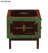 Multicolor Handpainted Solid wood HandCarved Bedside Table for Bed - D'DASS Store