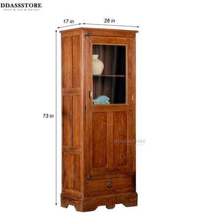 Natural Rustic Solid wood HandCarved Crockery unit for Kitchen - D'DASS Store