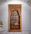 Walnut Rustic Solid wood HandCarved Bookshelf with Storage