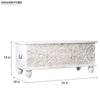 Rustic White Solid wood HandCarved Decorative Wooden Trunk & Storage Box