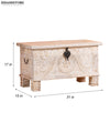 Distressed Solid wood HandCarved Decorative Wooden Trunk & Storage Box