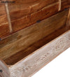 Distressed Solid wood HandCarved Decorative Wooden Trunk & Storage Box