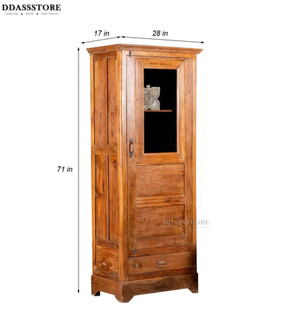 Natural Rustic Solid wood HandCarved Crockery unit for Kitchen - D'DASS Store