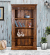 Walnut Rustic Solid wood HandCarved Bookshelf with Storage