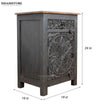 Distressed Grey Solid wood HandCarved Bedside Table for Bed - D'DASS Store