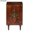 Multicolor Handpainted Solid wood HandCarved Bedside Table for Bed - D'DASS Store