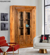 Natural Rustic Solid wood HandCarved Bookshelf with Storage