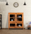 Honey Rustic Solid wood HandCarved Crockery unit for Kitchen