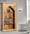 Natural Rustic Solid wood HandCarved Bookshelf with Storage