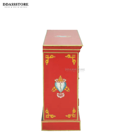 Red Wooden HandPainted Side & Console Table - D'DASS Store