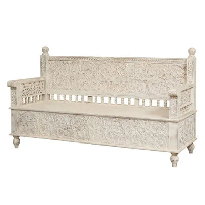 Natural Solid wood Handcarved Sofa Chair for Living Room - D'DASS Store