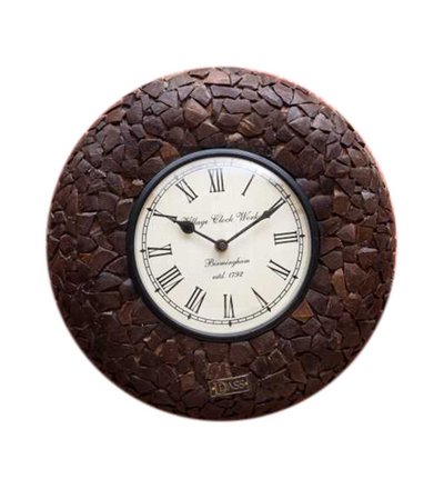 12" Decorative Ethnic Antique Wooden Wall Clock for Home | Retirement Gift - D'DASS Store