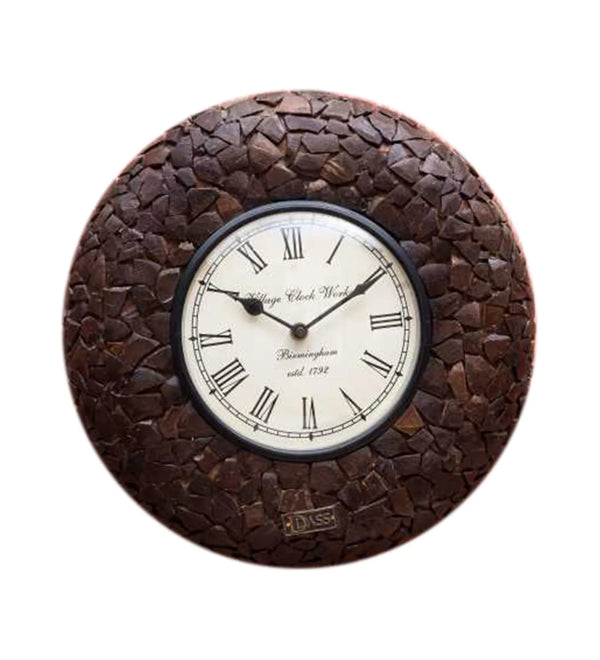 12" Decorative Ethnic Antique Wooden Wall Clock for Home | Retirement Gift - D'DASS Store