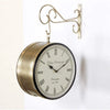 10" Brass Finish Iron Station Platform Wall Clock for Wall