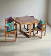 Kanso Minimal 4 Seater Print Table Set And With Teak