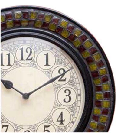 12" Decorative Ethnic Antique Wooden Wall Clock for Home | Navratri Gift - D'DASS Store