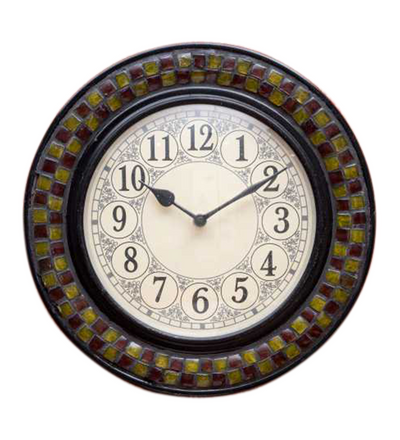 12" Decorative Ethnic Antique Wooden Wall Clock for Home | Navratri Gift - D'DASS Store