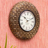 Shield Style Brass Wooden Wall Clock for Home