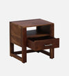 Shadow Nest Wood Bedside Table In Scratch Resistant Rustic Teak Finish With Drawer - D'DASS Store