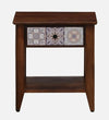 GlassHaven End Table In Tubbaq Finish With Drawer - D'DASS Store